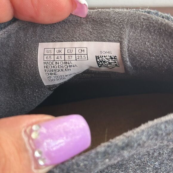 Toms Grey Nubuck Heeled Ankle Booties Sz 6.5 - Picture 6 of 7